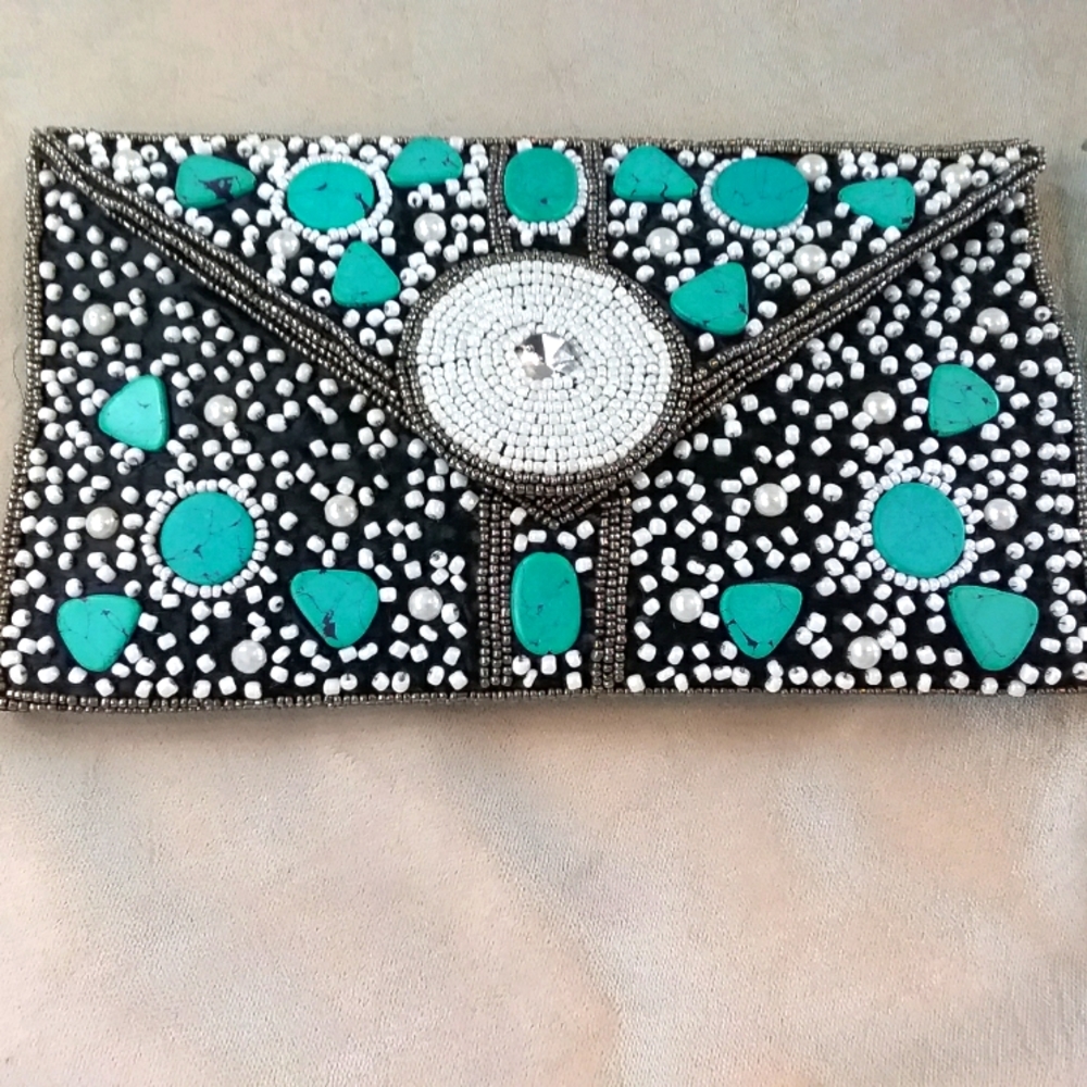 Everyday clutch handbag beaded pearl bag - Picture 1 of 5